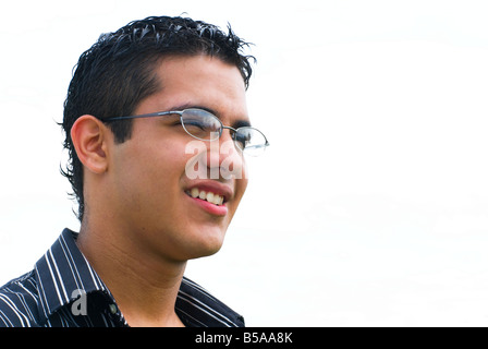 Student-jungen-Gesicht mit Brille Stockfoto