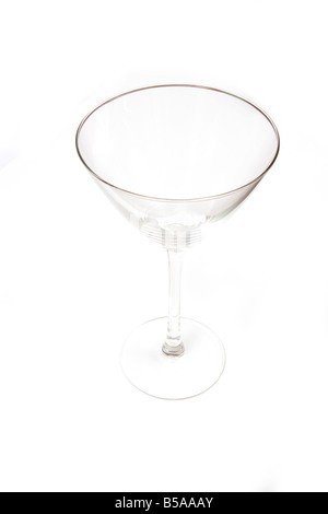 Leeres Cocktailglas isoliert auf einem weißen Studio-Hintergrund Stockfoto