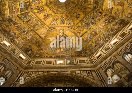 Mosaik-Decke der Kuppel der Taufkapelle (Baptisterium), Florenz (Firenze), Toskana, Italien, Europa Stockfoto