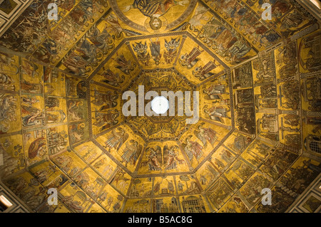 Mosaik-Decke der Kuppel der Taufkapelle (Baptisterium), Florenz (Firenze), Toskana, Italien, Europa Stockfoto