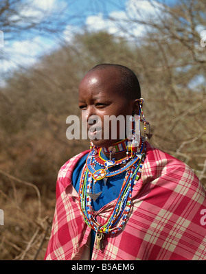 Massai Frau Kenia Ostafrika Afrika Stockfoto