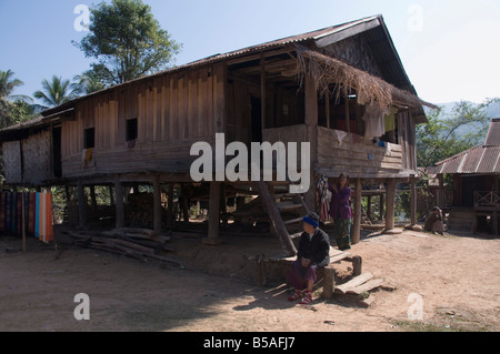 Tur, ein Lao Lua-Dorf in der Nähe von Pakbang, Nord-Laos, Indochina, Südost-Asien hatte Stockfoto