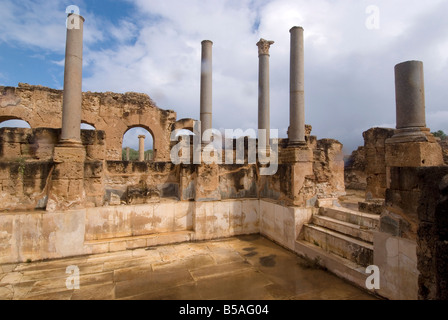 Hadrianischen Thermen römische Stätte von Leptis Magna UNESCO World Heritage Site Libyen Nordafrika Südafrika Stockfoto