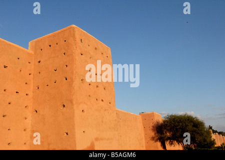 Die Wände der alten Stadt, Marrakesch, Marokko, Nordafrika, Afrika Stockfoto