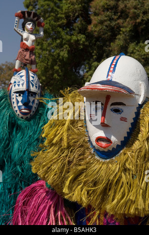 Bobo Masken während der Festlichkeiten, Sikasso, Mali, Afrika Stockfoto