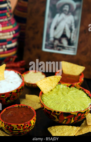 Saucen, mexikanisches Essen, Mexiko, Nordamerika Stockfoto