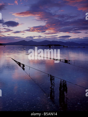 Sonnenuntergang über Loch Crerans in der Nähe von Port Appin, Argyll and Bute, Scotland, UK. Stockfoto