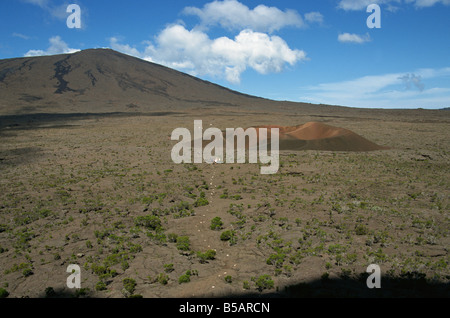 Äußere Krater und die kleinen Schlacken Kegel Formica Leo Piton De La Fournaise Reunion Afrika Stockfoto