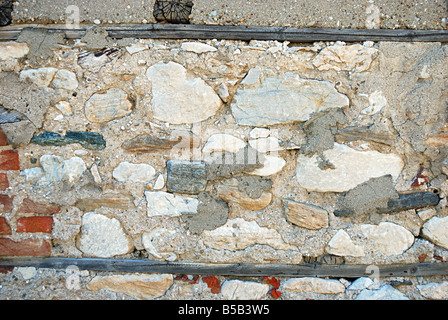 ein Ansient Mauerwerk Wand in der Farbe orange Stockfoto