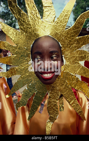 Frau im Kostüm zu Karneval, Trinidad, West Indies, Karibik, Mittelamerika Stockfoto