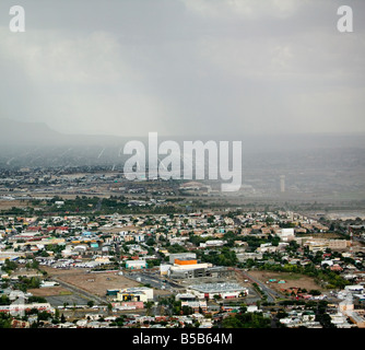 Luftaufnahme über Regenschauer El Paso West Texas Stockfoto