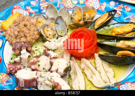 Mix-Salat mit mozzarella Stockfoto