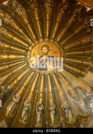 Christus Pantokrator-Mosaik (St. Saviour in Chora), Kariye Camii (Stein Kirche), Istanbul, Türkei, Europa Stockfoto