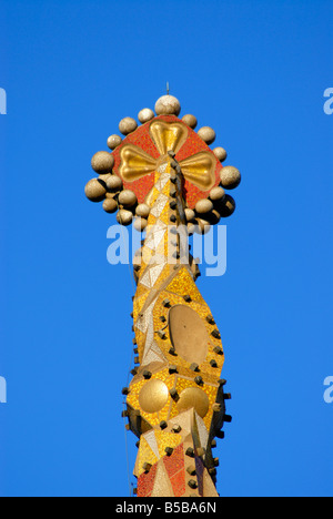 Turm der Temple Expiatori De La Sagrada Familia Expiatory-Tempel der Heiligen Familie in Barcelona-Katalonien-Spanien Stockfoto