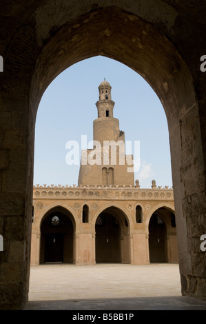 Die Spirale Minarett der Moschee von Ibn Tulun in 79 integrierte AD die älteste Moschee in Kairo überleben in seiner ursprünglichen Form, Ägypten Stockfoto