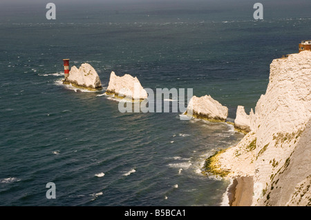 Die Nadeln und den Leuchtturm, Isle Of Wight, Hampshire, England, Europa Stockfoto