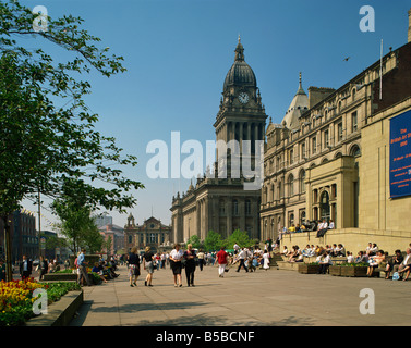 Rathaus und Kunstgalerie Leeds Yorkshire England England Europa Stockfoto