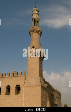 Minarett des Sultan al-Nasir Muhammad ibn Qala'un Moschee an der mittelalterlichen islamischen Saladin oder Salah ad Din Zitadelle auf mokattam Hill in Kairo Ägypten Stockfoto