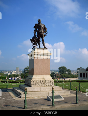 Statue von Sir Francis Drake, Plymouth Hacke, Plymouth, South Devon, Devon, England, Europa Stockfoto