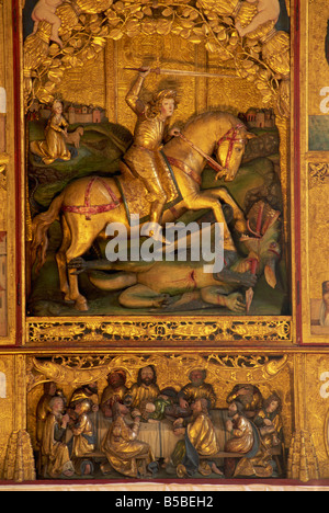 Detail der Altar von Meister Pavol Levoca, gotische Kirche, Spisska Sobota, der Slowakei, Europa Stockfoto