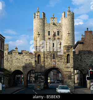 Micklegate Bar und Stadtmauer, York, Yorkshire, England, Europa Stockfoto