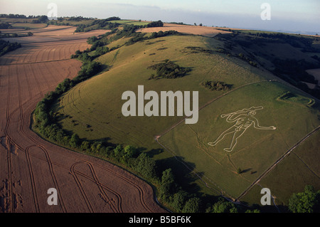 Luftaufnahme der Cerne Abbas Giant, Dorset, England, Europa Stockfoto