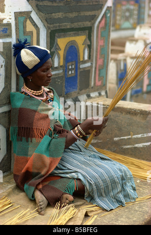 Ndebele Dorf in der Nähe von Pretoria, Südafrika, Afrika Stockfoto