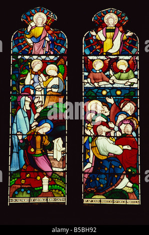 Glasmalerei-Fenster Peterborough Kathedrale Cambridgeshire England England Europa Stockfoto