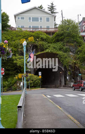 Tunnel an der Front Street in Ketchikan Alaska Stockfoto