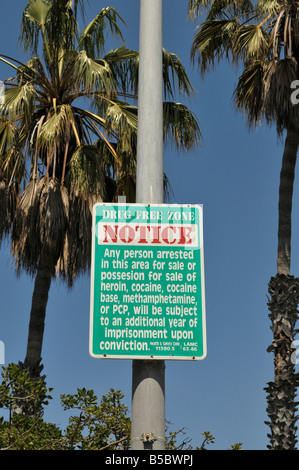 Drug Free Zone beachten Stockfoto