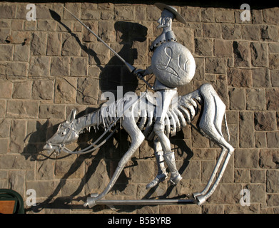 Eine Skulptur des Don Quijote De La Mancha in Spanien La Mula Stockfoto