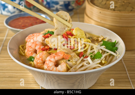 Laksa würzige Nudelgericht Malaysia Singapur Essen Stockfoto