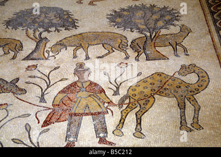 Mount Nebo Jordan Memorial Church of Moses Mosaic im Diaconicon-Baptistery Stockfoto