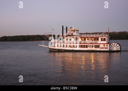 Mark Twain-Dampfer auf dem Mississippi River Hannibal Missouri Stockfoto