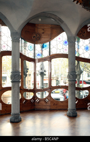 Casa Batllo von Antoni Gaudi Teil der Illa De La Discòrdia [43 Passeig de Gràcia, Eixample, Barcelona, Katalonien, Spanien, Europa]... Stockfoto