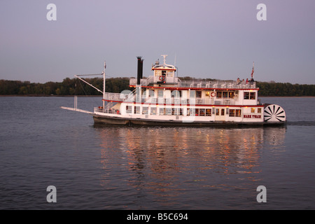 Mark Twain-Dampfer auf dem Mississippi River Hannibal Missouri Stockfoto