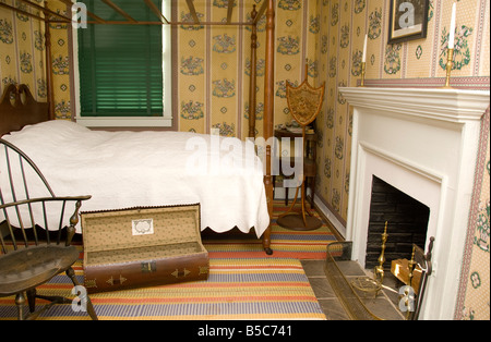 Ein Gästezimmer in den Slave Quartalen die Abhängigkeiten auf Asche Rasen-Hochland, Charlottesville, Virginia Stockfoto