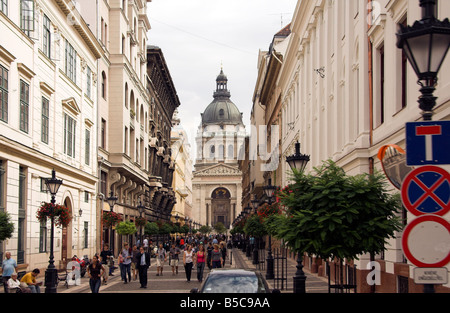 Straßenszene, St.-Stephans Basilika, Pest, Budapest, Ungarn Stockfoto