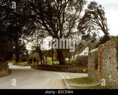 UK Wales Vale von Glamorgan Merthyr Mawr Kommunikation sehr selten Telefonzelle der 1980er Jahre in Wand eingebaut Stockfoto