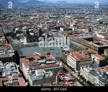 Luftaufnahme über zentrale Altstadt Zocalo-Mexiko-Stadt Stockfoto