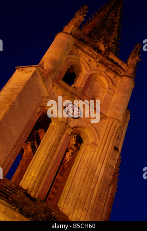 Uhrturm, Saint Emilion, Aquitaine, Frankreich Stockfoto