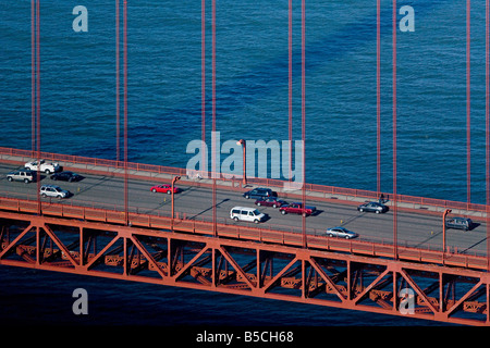 Luftaufnahme über Golden Gate Brücke Stockfoto