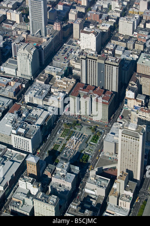 Luftaufnahme über Union Square in San Francisco Stockfoto