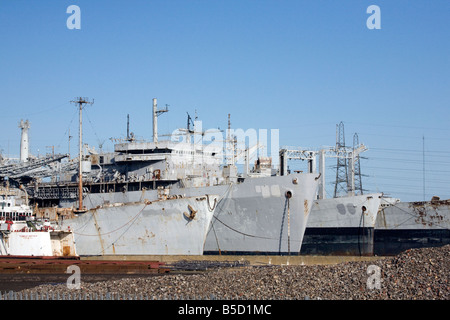 Able UK Yard; Ship Breaking, Shipbreaking Industry, Recycling von Metallen, Abriss Bergung bei able UK Zerlegern Shipbreaking Yards, Teesport, Teeside, Stockfoto