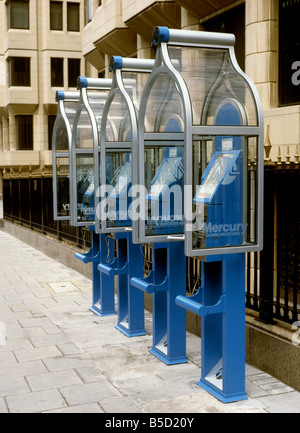 UK England London Covent Garden Mercury Communications Telefonzellen im Jahr 1988 Stockfoto