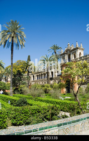 Die Gärten des Real Alcazar, UNESCO-Weltkulturerbe, Viertel Santa Cruz, Sevilla, Andalusien (Andalusien), Spanien, Europa Stockfoto