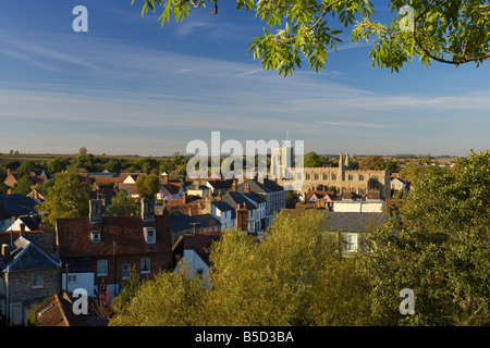 Ansicht von Clare aus der alten Burg in Clare, Suffolk, UK Stockfoto