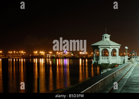 Promenade in Corpus Christi in der Nacht, südlichen Texas USA Stockfoto