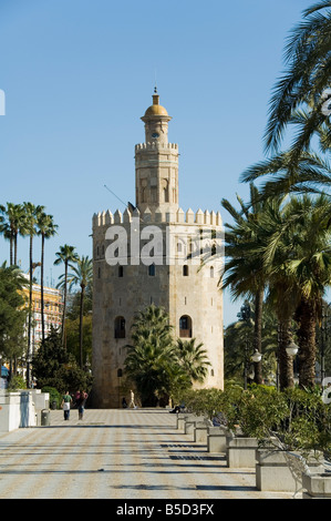 Torre del Oro, El Arenal-Viertel, Sevilla, Andalusien, Spanien, Europa Stockfoto