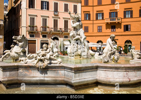 Neptun-Brunnen Fontana di Nettuno, Piazza Navona, Rom, Italien Stockfoto